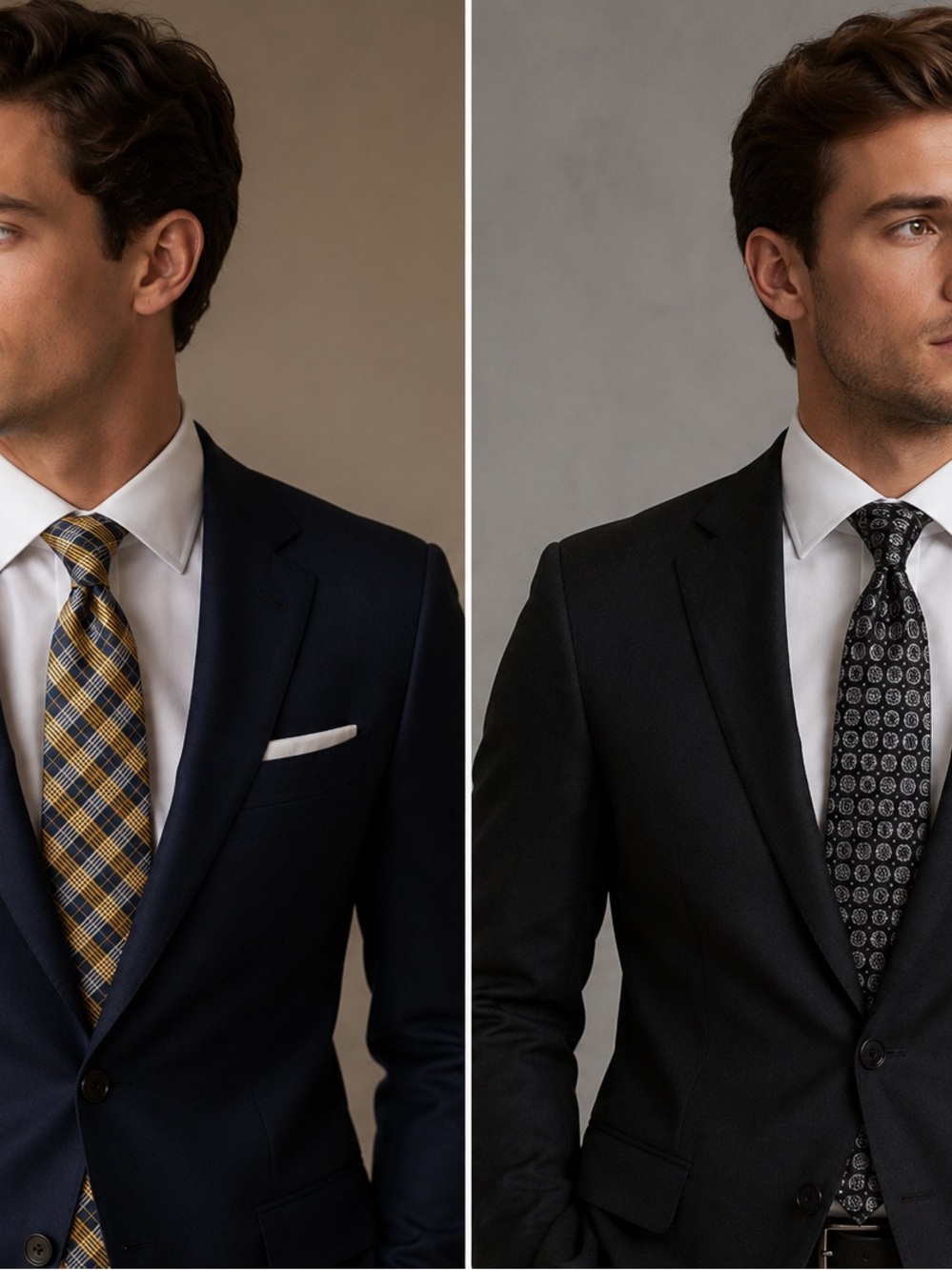 Pronto Uomo Men’s Designer Tie Bundle Set of 2 Plaid & Geometric Dress Ties